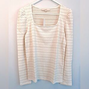 LOFT Whisper White Long Sleeve Top